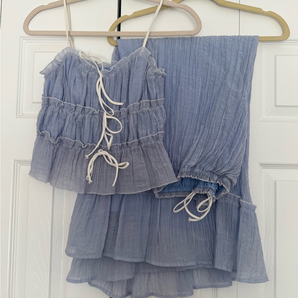 Source Unknown Light Blue Two-Piece Set